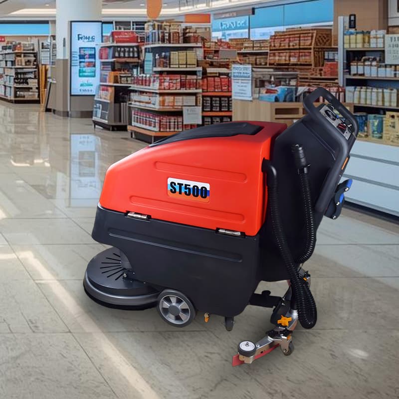 ST500 Floor Scrubber - Suitable for factory workshops, shopping malls, and commercial use; electric industrial floor scrubber/sweeper.