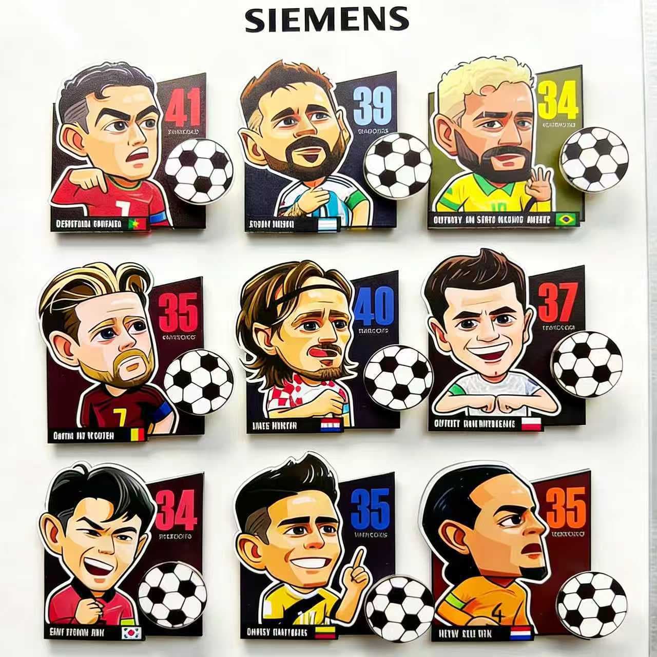 2026 USA-Mexico-Canada World Cup Spinning Fridge Magnet Decorative Football Gift for Ronaldo, Neymar