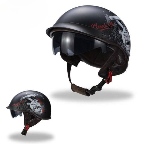 Motorcycle Summer Helmet Harley Retro Half Helmet Unisex Scooter Electric Bike Lightweight Cruiser Helmet