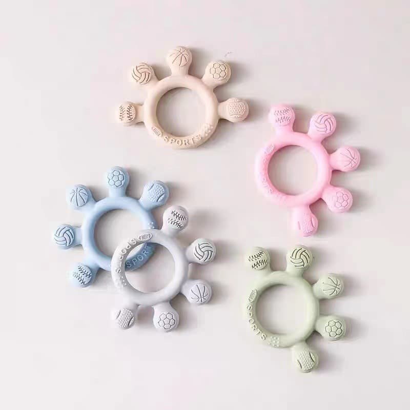 Food-Grade Silicone Teether for Babies, Oral Stage Teething Toy, Anti-Biting Hands Silicone Teething Pacifier, Soothing Chew Toy