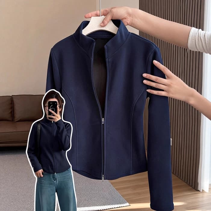 Women's Fleece Inner Layer Jacket for Outdoor Shell - Slim Fit, Thickened, Warm, Long-Sleeve Top for Autumn and Winter