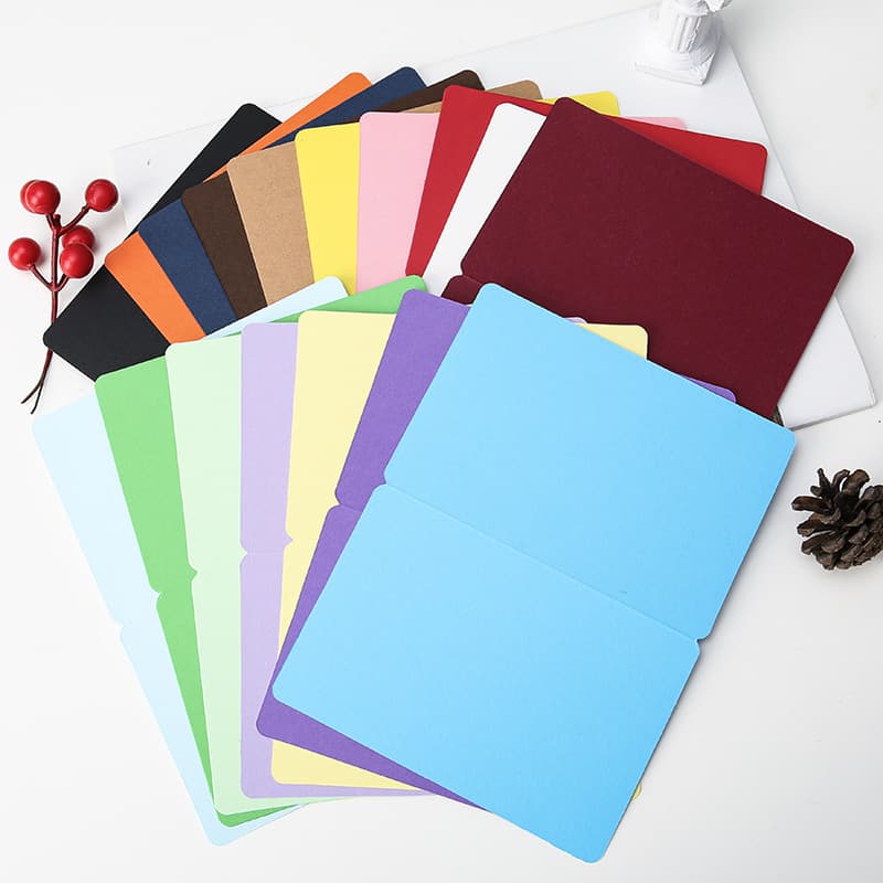 Folded Blank Cards for Hand-Drawn Doodles, Thickened Kraft White Black Colorful Folded Greeting Cards, Minimalist Word Cards, Gift Cards
