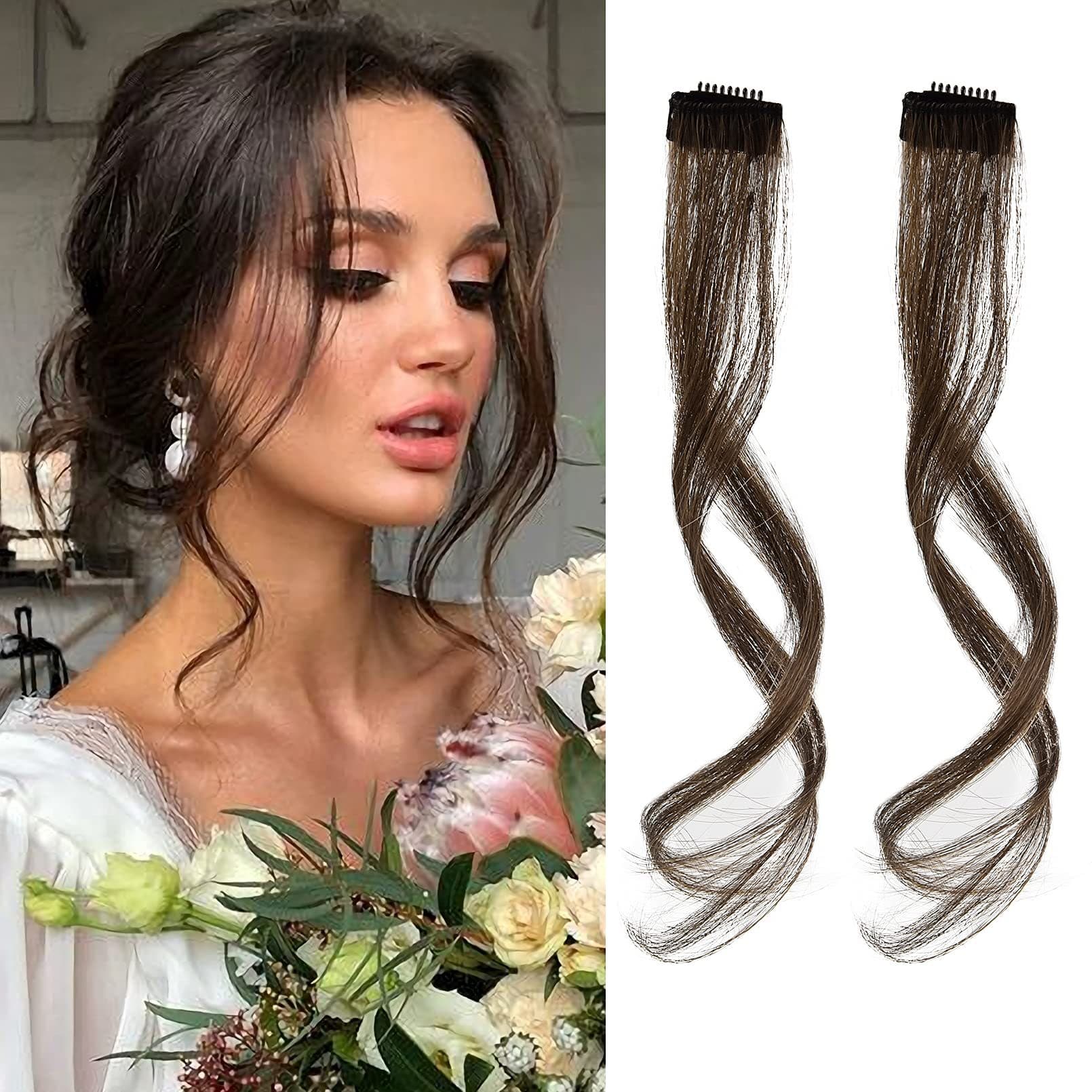 Dragon Whisker Bangs Wig Piece, Middle Parting Wig, Figure-Eight Bangs Wig, Natural Fake Bangs for Women