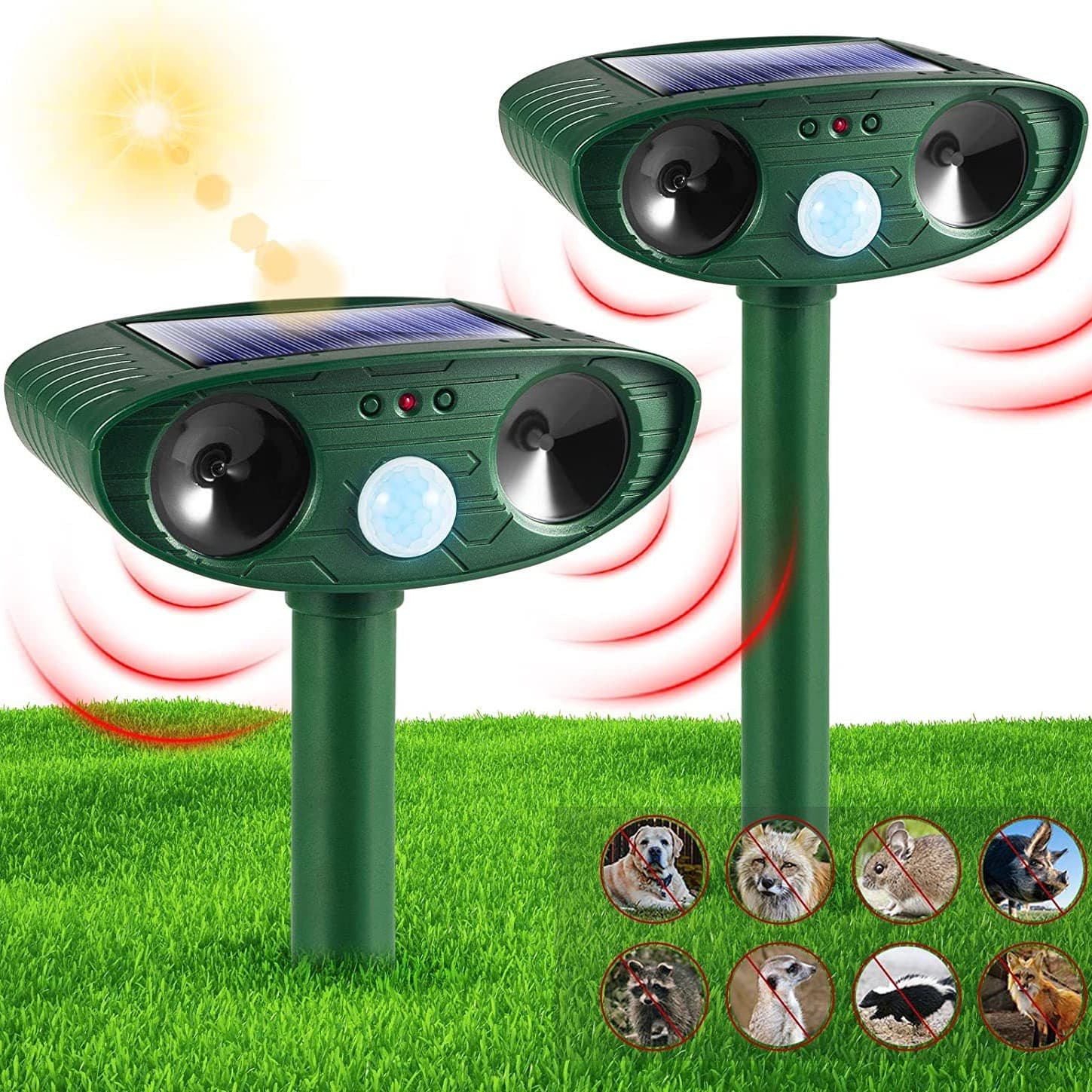 Solar Animal Repeller Ultrasonic Dog Cat Repeller Mouse Repeller Infrared Sensor Pest Repeller Bird Cat Repeller In Stock