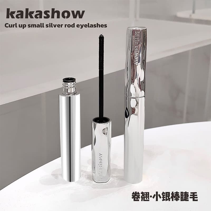 kakashow small silver stick eyelash primer waterproof slim long curling not easy to smudge natural long-lasting fixed eyelashes