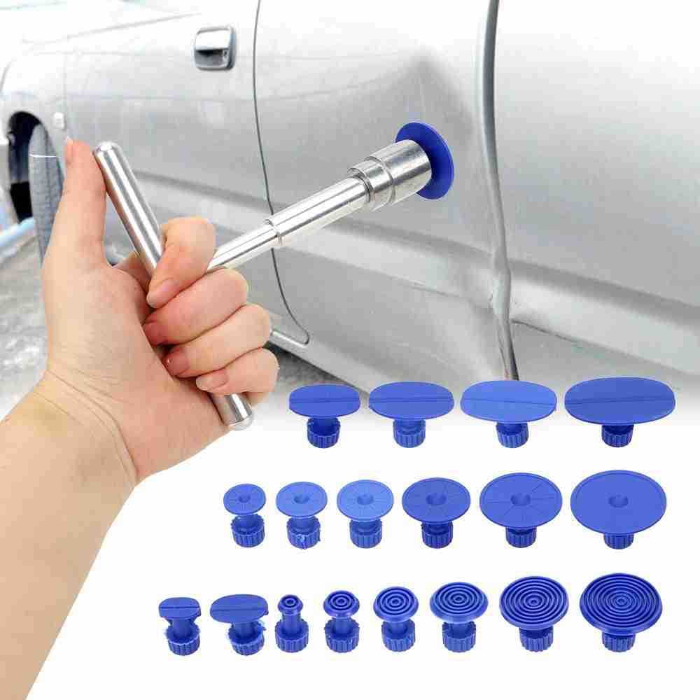 19-piece set of car dent repair tools and sheet metal repair equipment; car hail repair tools and pads set