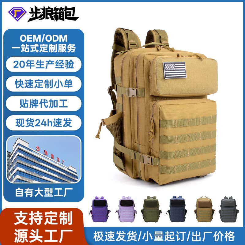 Cross-border Custom Outdoor Heavy Hiking Backpack Large Capacity Travel Camping Rucksack Fitness Sports Tactical Bag