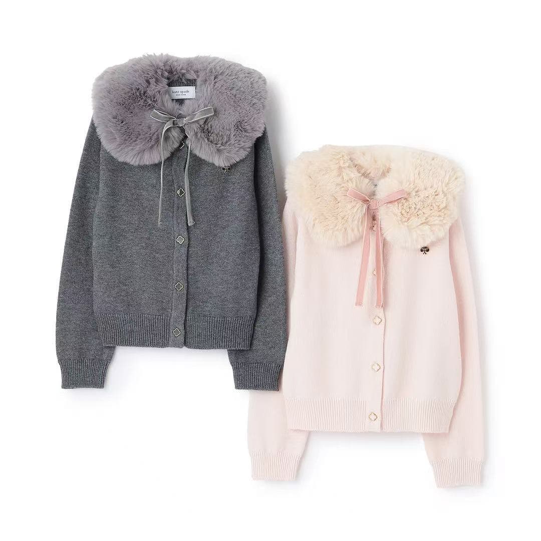 F1603 Pre-sale KS Fur Collar Cardigan