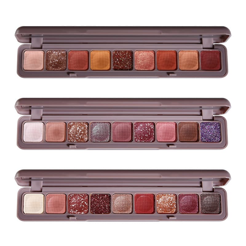 Keyboard Fingertip Nine-Color Eyeshadow Palette, Pearl Shimmer Matte Glitter, Easy to Color, Long-Lasting, Drop Shipping