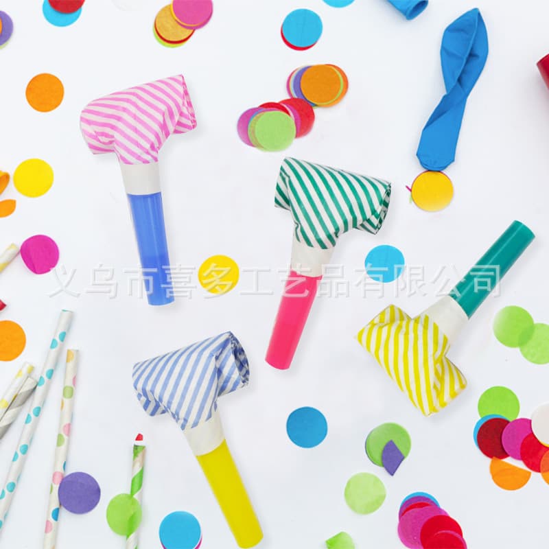 Colorful Tassel Strip Blow Party Horn Whistle - Adult Gathering Birthday Party, Children's Toy Activity Cheering