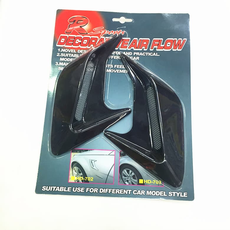 Cross-border Hot Selling Car Modification Shark Gill Air Intake Decoration Hood Simulation Fake Vent Black