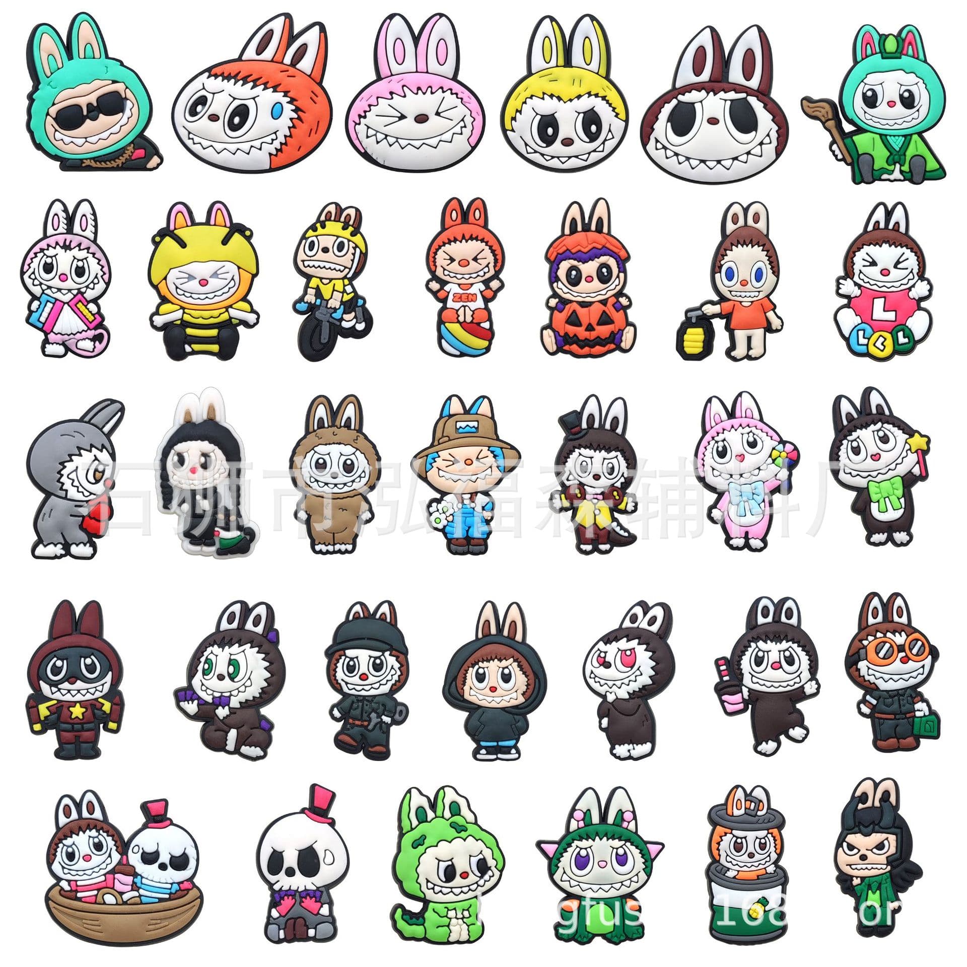 Factory Clearance Sale, Labubu Patch, DIY Phone Case PVC Sticker, Labubu Crocs Accessories Sticker