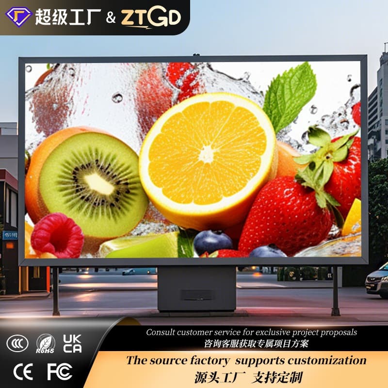 Outdoor Full-Color P4 LED Display Screen HD Waterproof LED Electronic Display for Plaza Column Building Advertising Screen