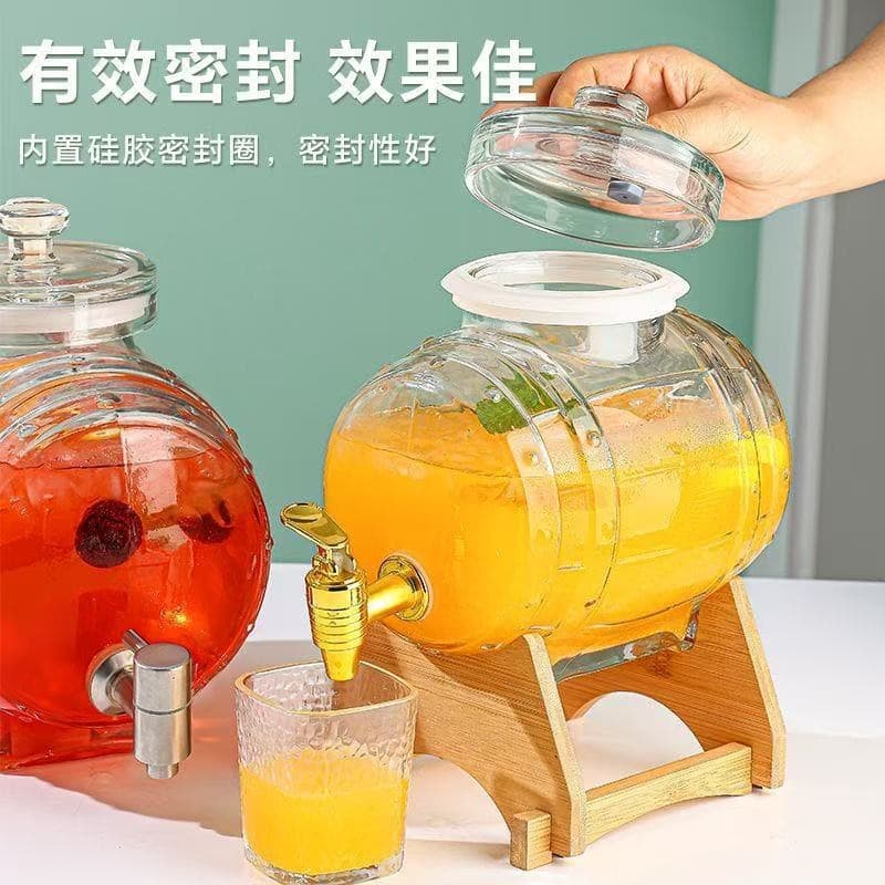 Glass Wine Bottle for Infusing Liquor, Premium Sealed Jar, Home Brewing Jar with Spigot, Cola Barrel, Ginseng Medicinal Wine Jar