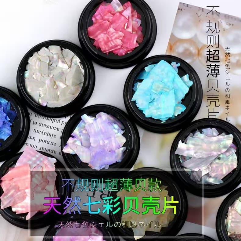 Japanese-style New Nail Art Decor Natural Colored Shell Pieces Ultra-thin Shell Fragments Shell Powder Irregular Shell Pieces