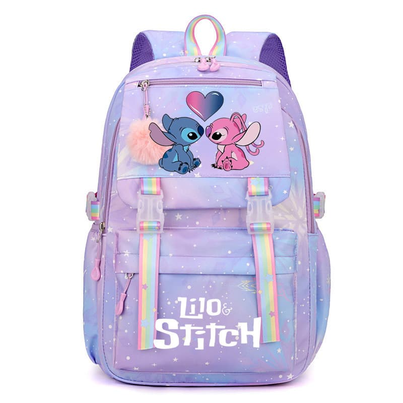 Stitch Cartoon Cute Backpack for Elementary and Middle School Students, Large Capacity Fashion Casual Backpack