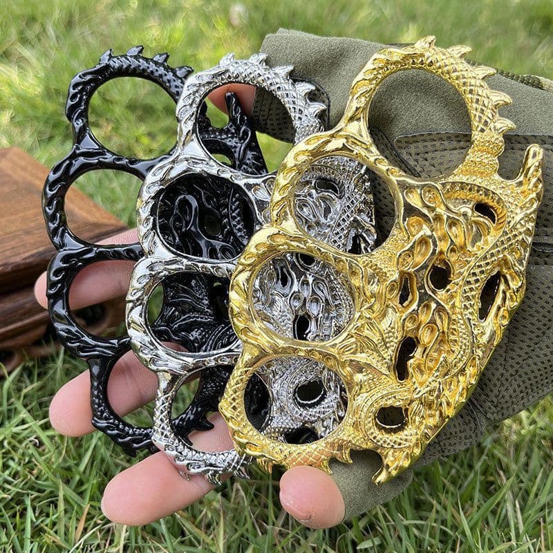 Fire Qilin Large Self-Defense Knuckle Duster Reinforced Nine-Dragon Fist Ninja High Four-Finger Self-Defense Vehicle Window Breaker
