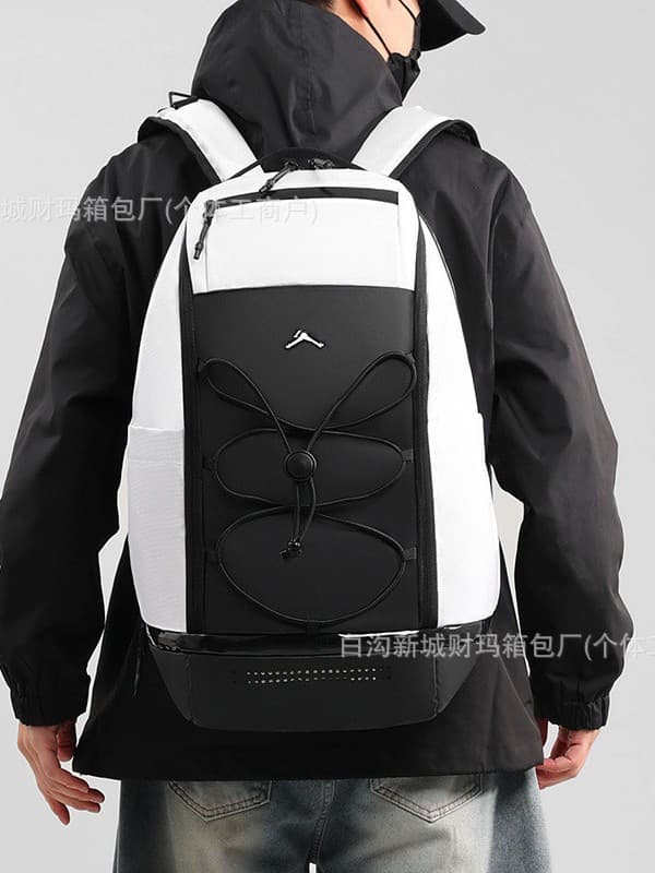 Trendy Cross-Border Casual Travel Backpack Lightweight Large Capacity Stylish Student Schoolbag Sports Basketball Bag
