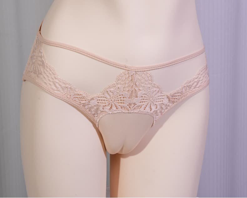 Mandeno Crossdresser Transformation Underwear Lace Sexy Concealment Low Waist Knitted Fabric Breathable Shaping Invisible Men to Women