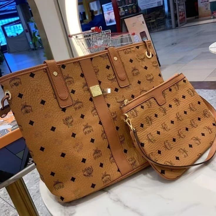 MC Tote Bag Genuine Leather Women's Bag LV Bag New Style Mother-Child Shopping Bag Handheld Crossbody Bag High-Quality Basket Bag