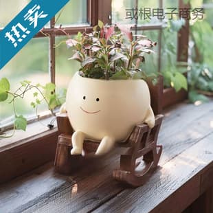 Rocking Chair Smiley Creative Flower Pot Cute Succulent Balcony Indoor Courtyard High Appearance Durable Garden Pot Decoration