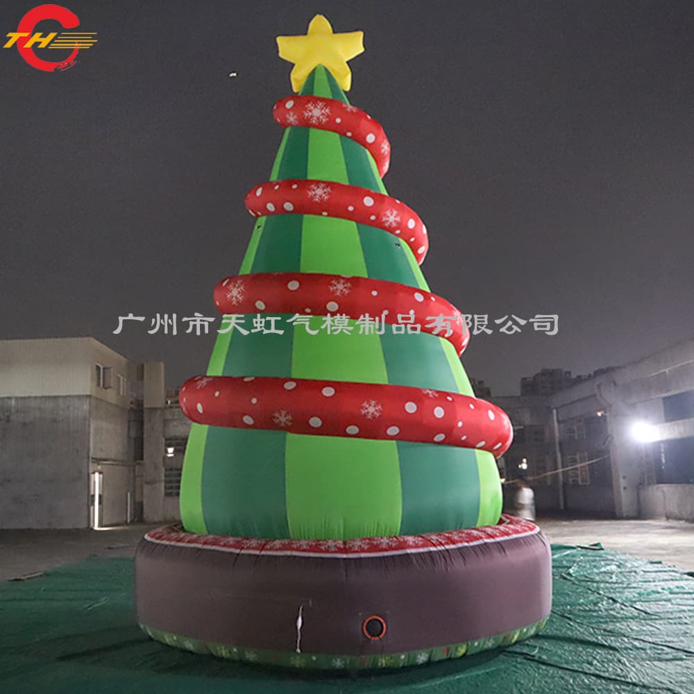 Large Lighted Inflatable Christmas Tree Outdoor Glowing Christmas Tree Display Inflatable Santa Claus