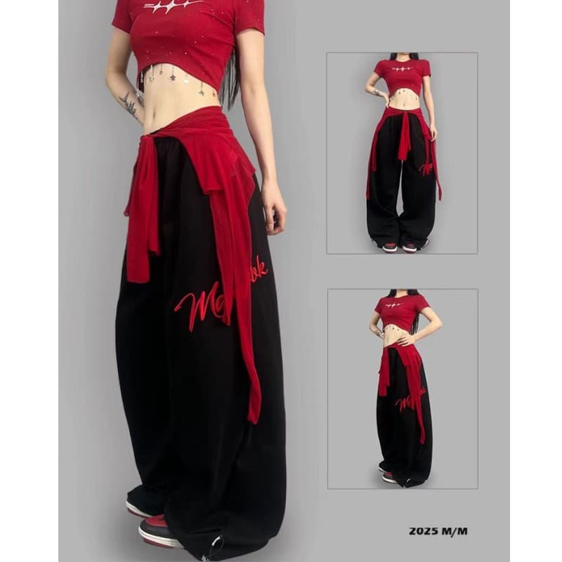 American Street Hip-Hop Casual Pants for Men and Women, New Fall/Winter Style with Letter Print, Loose Wide-Leg Sweatpants