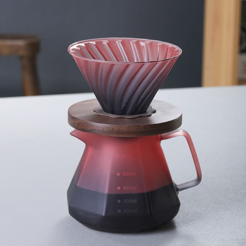 Pour-over Glass Coffee Carafe Filter Cone Coffee Drip Decanter Drip Pot Hanging Filter Cup