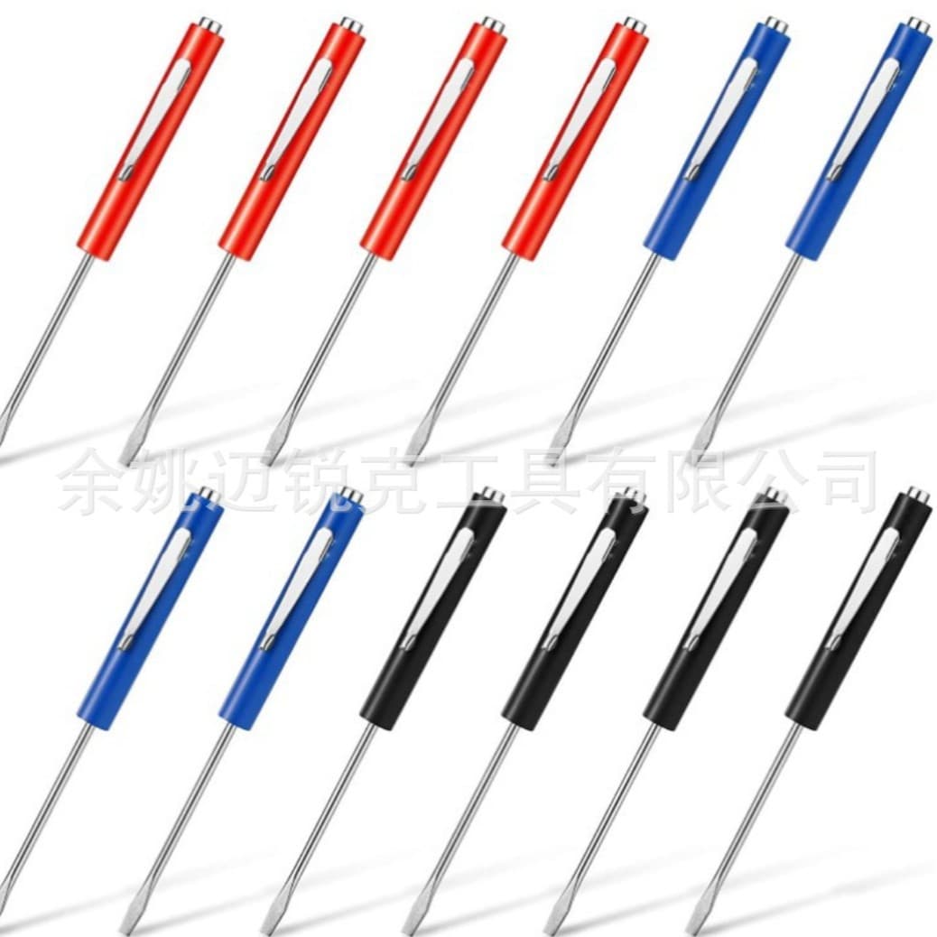 Cross-border E-commerce 2-in-1 Promotional Screwdriver Pen Clip Pen-shaped Screwdriver Replaceable Double-ended Screwdriver