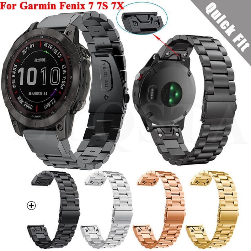 Suitable for Garmin watch strap Garmin fenix 7 fenix6 fenix5 quick release steel strap quick release three beads