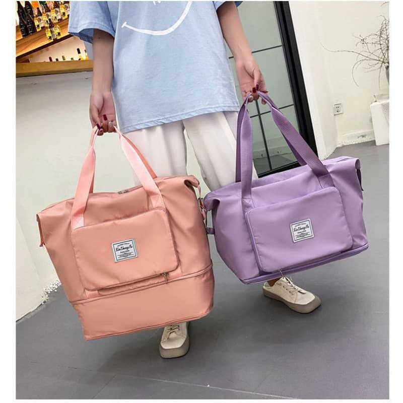Women's Travel Bag Foldable Handheld Large Capacity Short Trip Yoga Swimming Fitness Bag Storage Maternity Bag for Business Trip