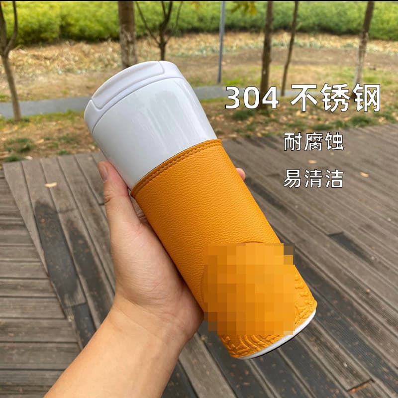 Best-selling Buck Water Bottle Leather Sleeve Stainless Steel Thermos Cup Car Cup for Couples and Students Drop Shipping