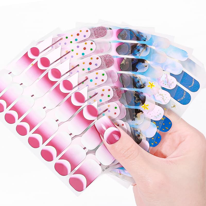 Waterproof Nail Art Stickers Cute Simple Ins Nail Oil Film No Baking Full Patch Wholesale Cartoon Moon Star Pattern Nail Stickers