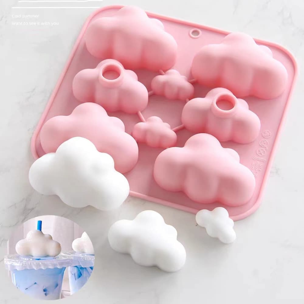 In Stock 8-Cavity Cloud-Shaped Silicone Mold for Candle, Bottle Candy, Cake, Chocolate, and Crystal Resin