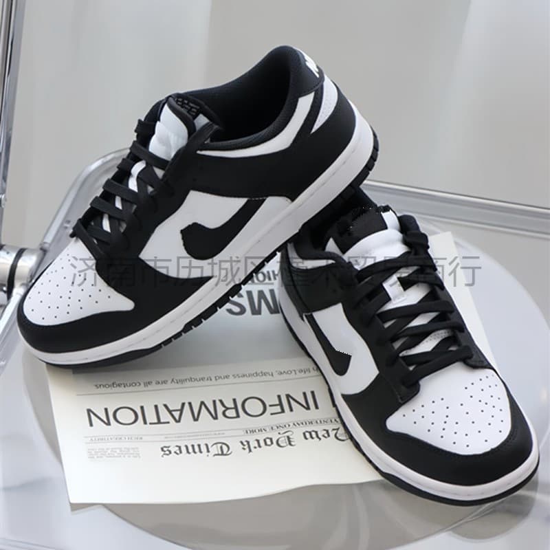 Putian Dunk SB Black and White Panda Men's Summer Shoes Women's Versatile Sneakers Genuine Leather Skate Shoes Soft Sole Men's Shoes Women's Shoes