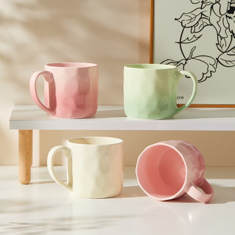 Gradient Mug High Appearance Ceramic Mug Household Water Cup Couple Breakfast Cup Office Coffee Cup Gift