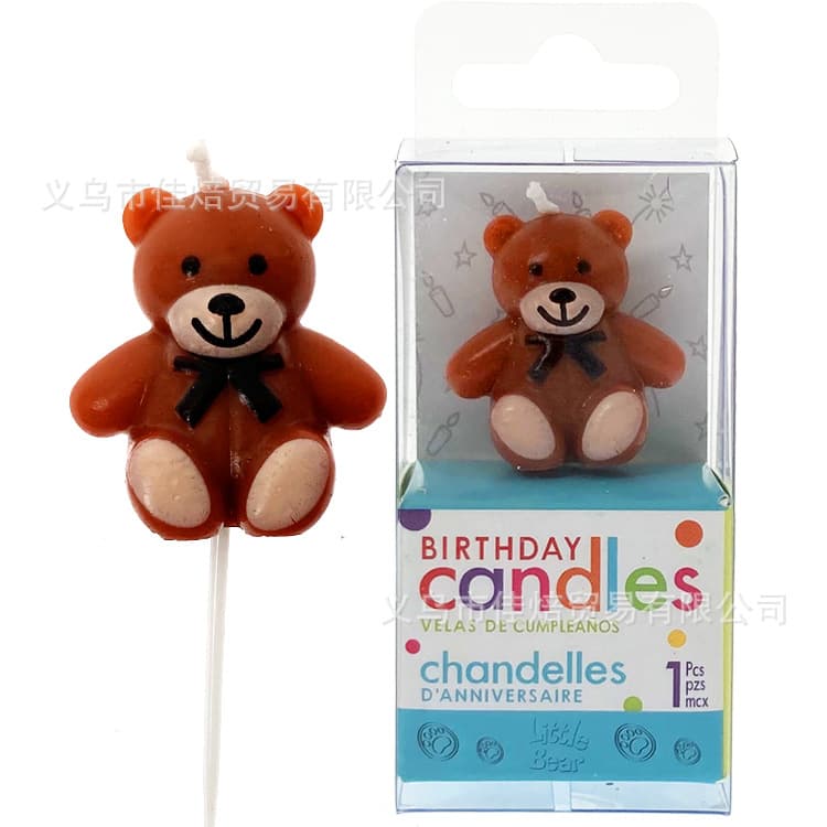 Korean ins cute cartoon bear candle cake decoration party couple confession baking dessert plug-in accessories