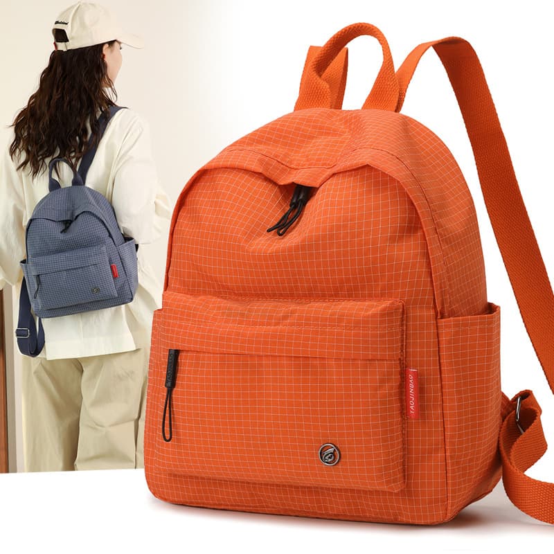 Cross-border Plaid Backpack Women 2025 New Fashion Korean Style Oxford Cloth Small Backpack Women's Backpack Travel Backpack