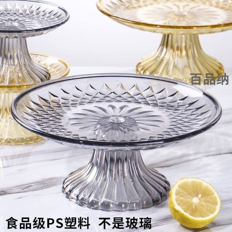 Acrylic Fruit Tray Hotel Commercial Plastic Fruit Dish Large Premium Home Candy Serving Plate Snack Tray