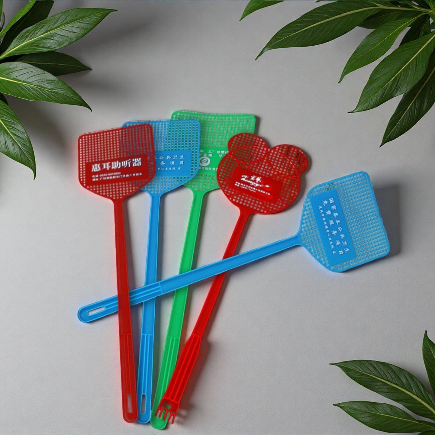 Wow Extra Large Fly Swatter, Durable with Logo Printing, Thick Long Handle PP Plastic Customizable Fly and Mosquito Swatter