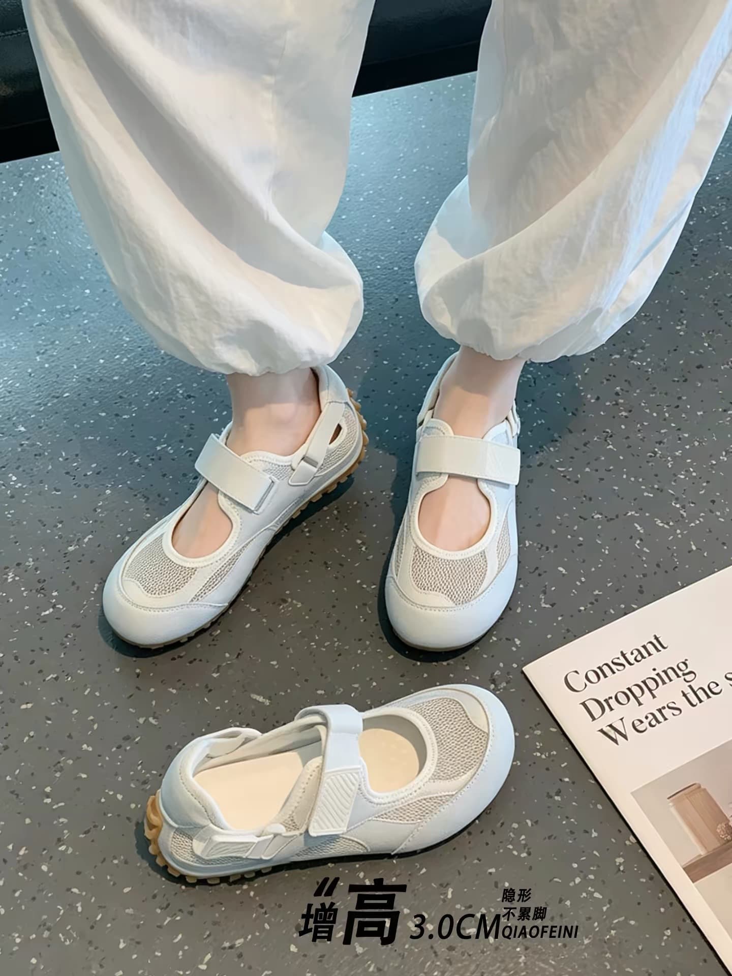 Sheepskin Version~2026 New Niche Mesh Breathable Velcro Fashion Sports Shoes for Women Thick-Soled German Training Shoes