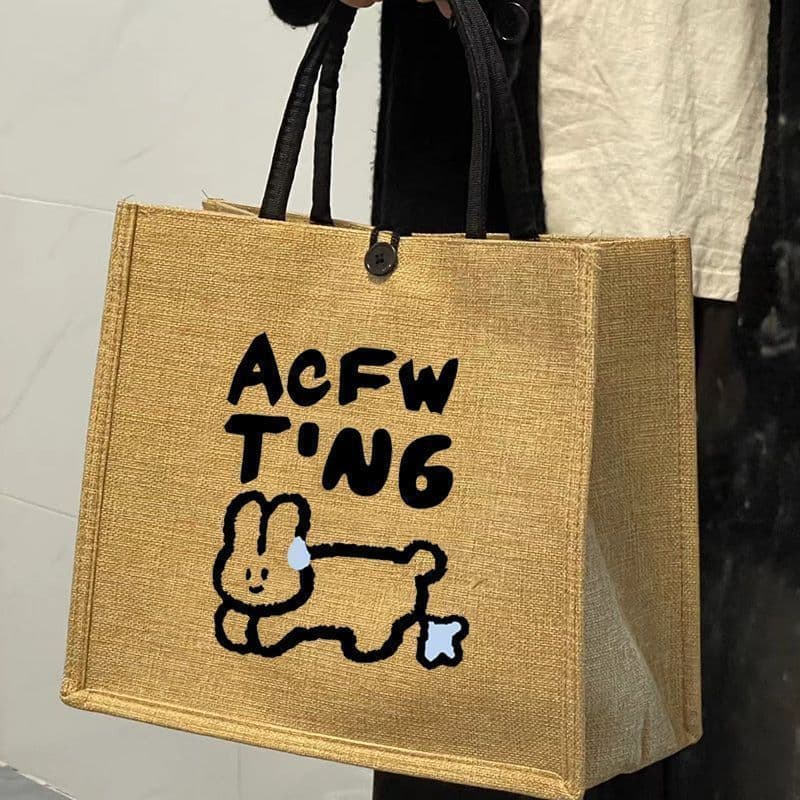 Fashion Chinese-Style Linen Bag 2025 New Forest-Inspired Artistic Handbag Ins Style Commuter Large Bag Women's Linen Bag
