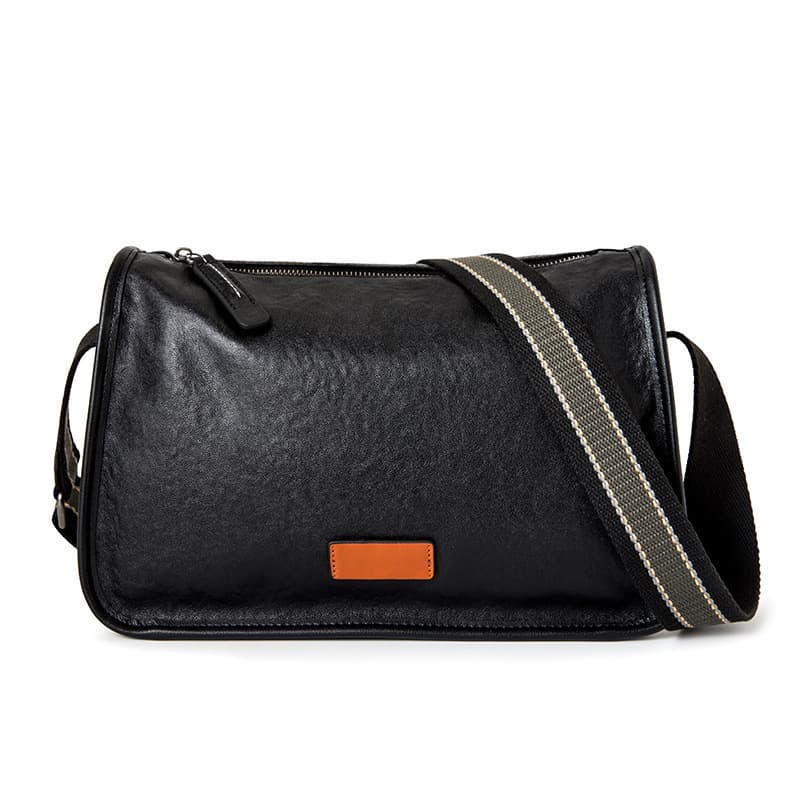 Douyin popular vegetable tanned leather men's crossbody bag large capacity casual genuine leather first layer cowhide shoulder bag men's style