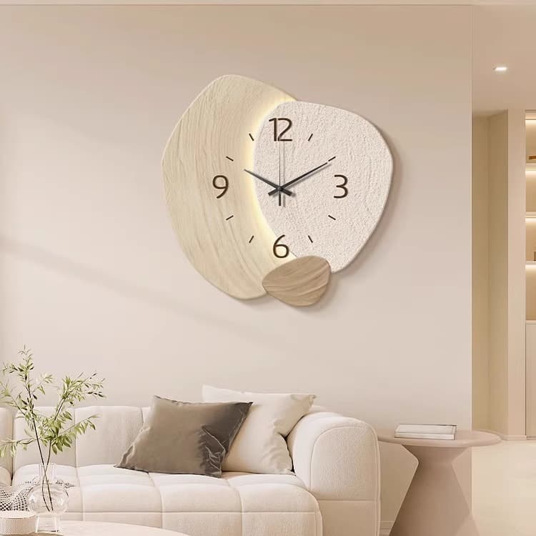 Cross-border Bulk Cream Style Wall Clock for Living Room Decoration, Stone to Turn Restaurant High-End Hanging Clock Creative Clock