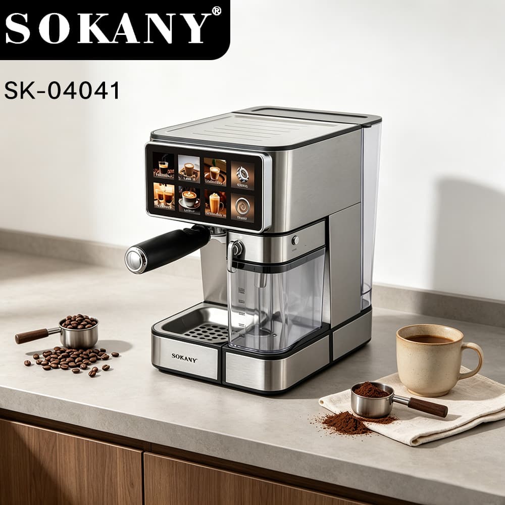 Cross-border Export Semi-Automatic Espresso Coffee Machine High-Temperature Extraction Milk Frothing SK-04041 American Style