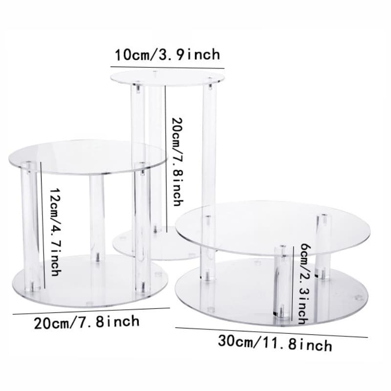 Cross-border Acrylic Transparent Round Wedding Ceremony Birthday Cake Dessert Display Stand Figurine Cosmetic Storage Rack