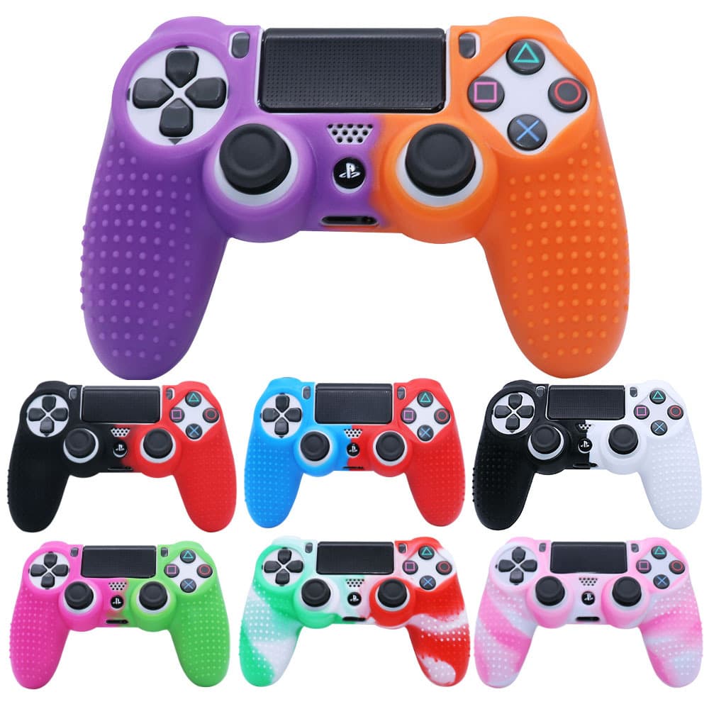 PS4 Controller Silicone Case for P4 SLIM PRO Camo Pattern Dual-Color Soft Gel Protective Cover