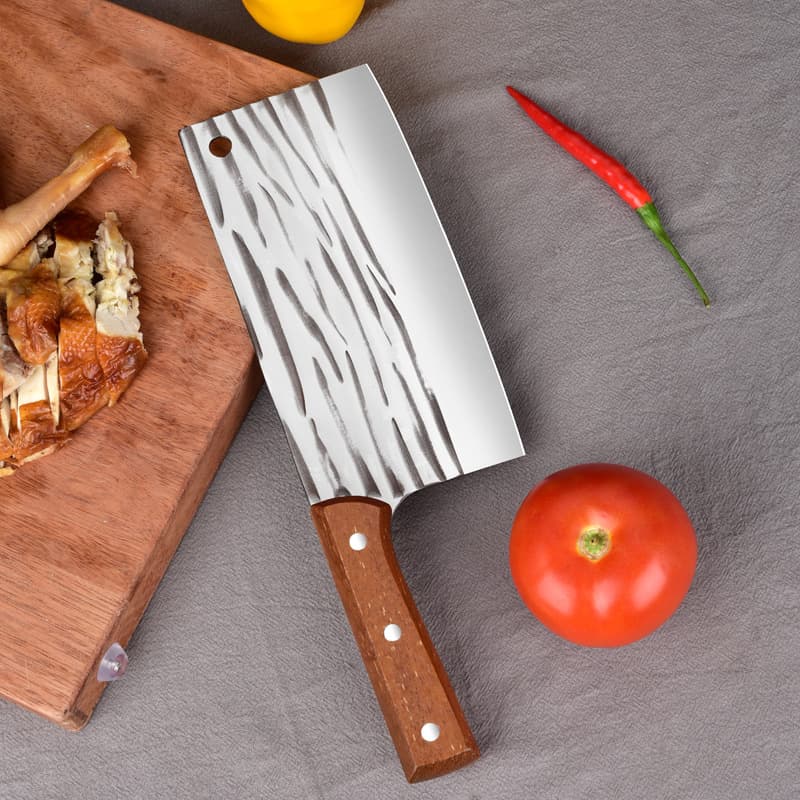 Popular Vintage Hammer Pattern Forged Knife, Slicing Meat Knife, Super Sharp Handmade Forged Household Knife
