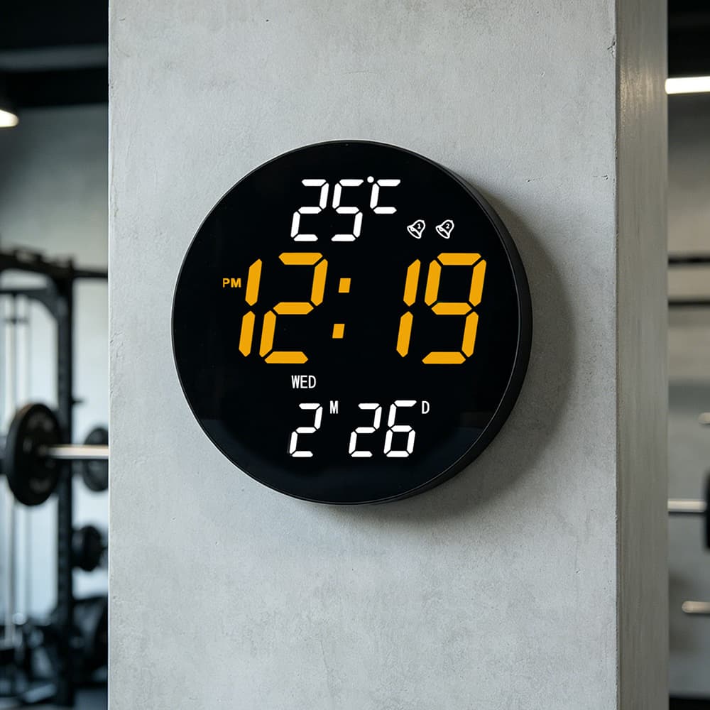 Cross-border Minimalist Wall Clock Electronic Living Room Digital Alarm Clock Gym Timer Amazon Large Screen LED Display Clock