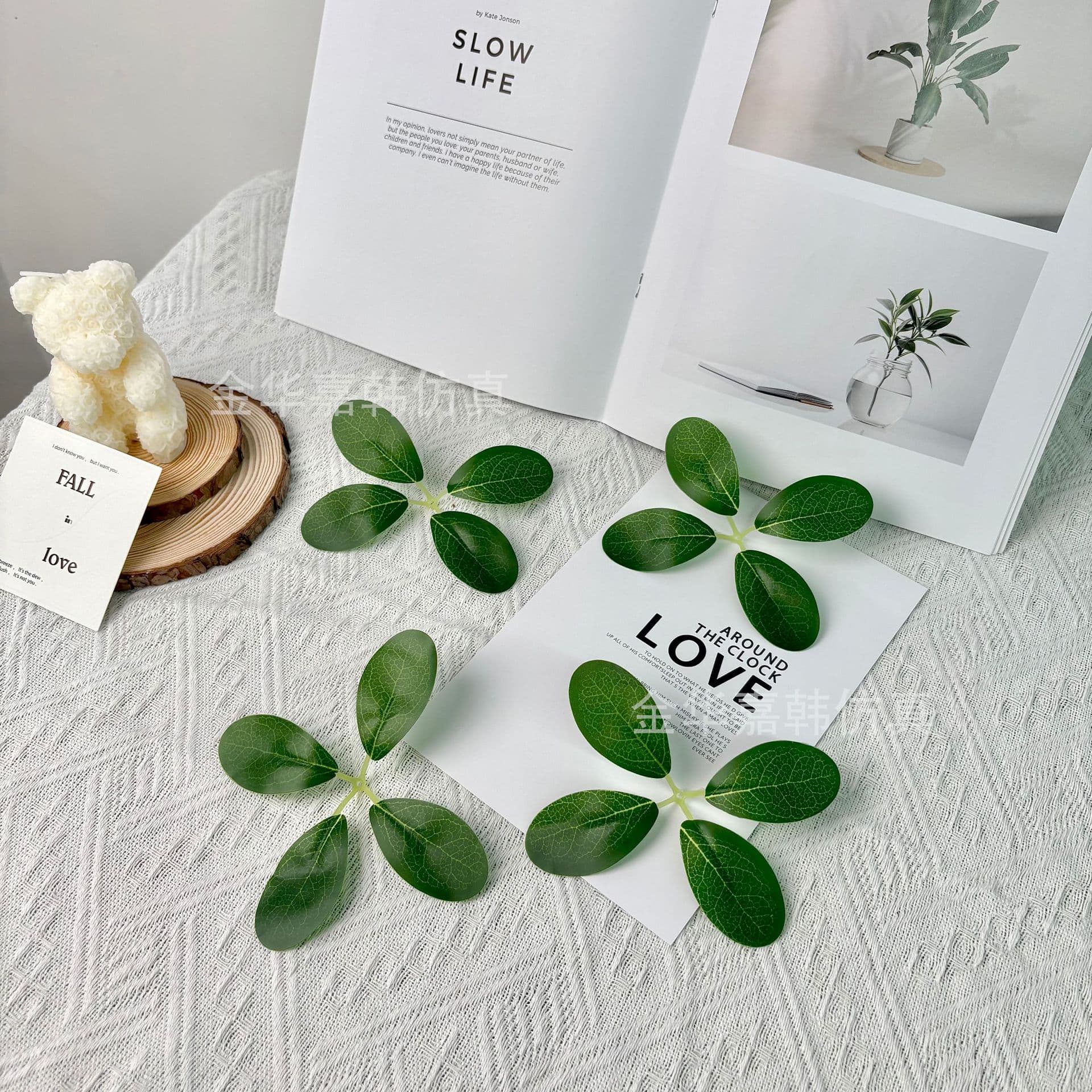 Artificial Fortune Leaf Rose Leaf Simulation Leaf Silk Flower Leaf Fake Leaf Flower Waxberry Leaf Fruit Plate Leaf Fruit